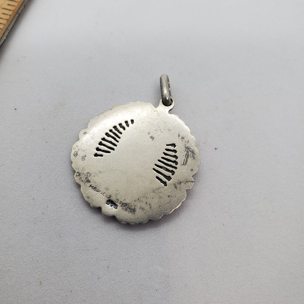 Sterling Silver Our Lady of Guadalupe Pendant Mexico 925 - Picture 2 of 3